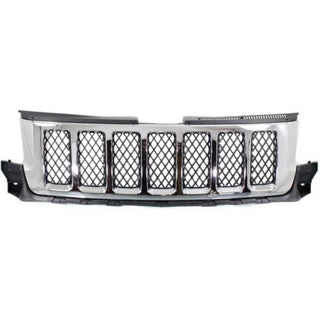 2011-2013 Jeep Grand Cherokee Grille, Chrome Shell - Classic 2 Current Fabrication