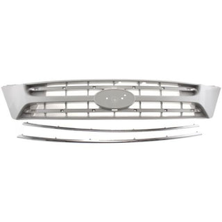 2006-2012 Kia Sedona Grille, Upper, Painted-Silver - Classic 2 Current Fabrication