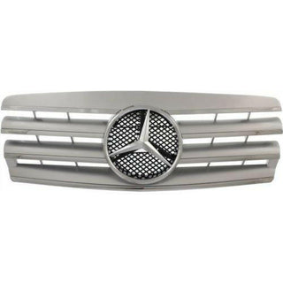 1994-2000 Mercedes C-Class Grille, Chrome Shell/Silver.