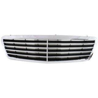 2001-2007 Mercedes C-Class Grille, Chrome Shell/Black - Classic 2 Current Fabrication