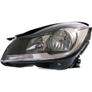 2012-2015 Mercedes-Benz C-class Head Light LH, Assembly, Black, Halogen.