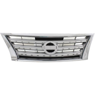2013-2015 Nissan Sentra Grille, Chrome Shell/Silver - Classic 2 Current Fabrication