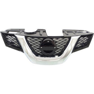 2014-2016 Nissan Rogue Grille, Painted Black, With Chrome Moulding - Classic 2 Current Fabrication