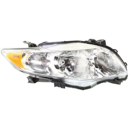 2009-2010 Toyota Corolla Head Light RH, Assembly, Chrome Housing.