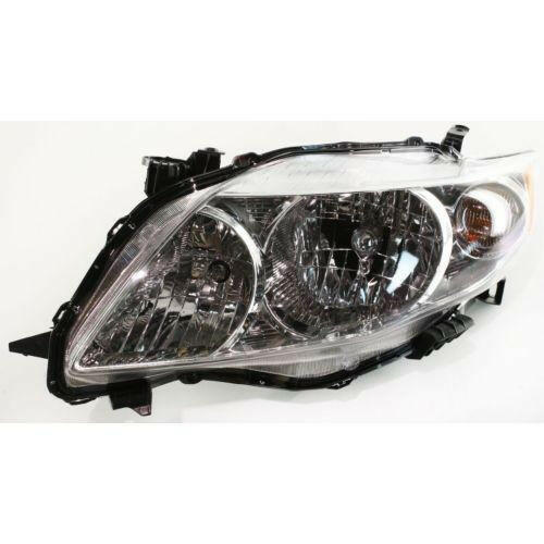 2009-2010 Toyota Corolla Head Light LH, Assembly, Chrome Housing.