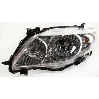 2009-2010 Toyota Corolla Head Light LH, Assembly, Chrome Housing.