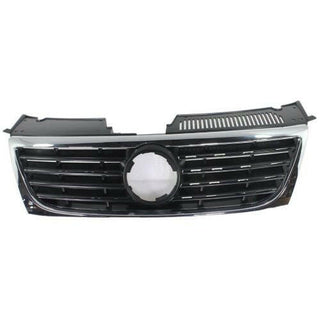 2006-2010 Volkswagen Passat Grille, Chrome Shell/Black W/O Parkng Aid.