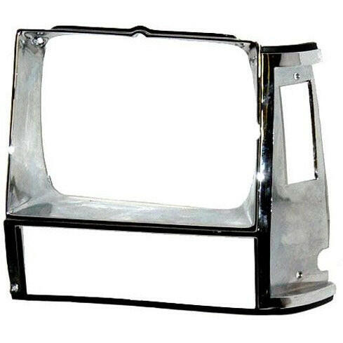 1984-1990 Jeep Cherokee Headlamp Door LH w/Single Headlamp Chrome/.