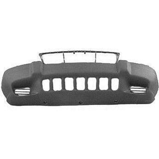 2000-2002 Jeep Grand Cherokee Front Bumper Cover W/O Fog Lamp Holes.