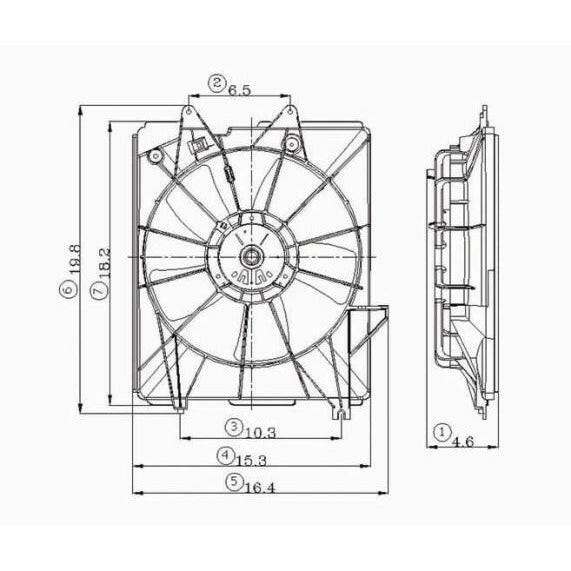 2005-2006 Honda Odyssey Radiator Fan Assembly.