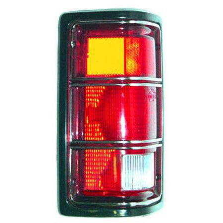 1981-1988 Dodge Pickup Tail Lamp LH w/Black Housing&Chrome Lens Trim.