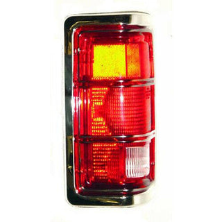 1981-1988 Dodge Pickup Tail Lamp LH w/Chrome Housing&Chrome Lens Trim.