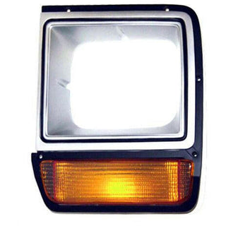 LH Headlamp Door Argent/Black w/Single Rectangular Headlamp 86-90.