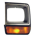 LH Headlamp Door Chrome/Black w/Single Rectangular Headlamp 86-90.