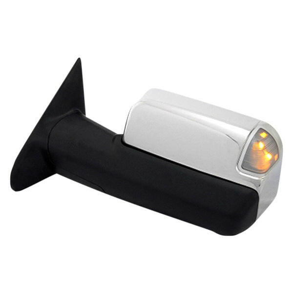 2013-2014 Dodge Pickup Mirror Outer Rear View LH w/Towing Pkg Heated Lamp Chrome.