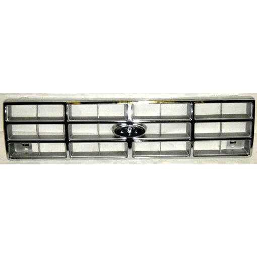 1989-1990 Ford Bronco II Grille W/O GT Chrome/Silver.