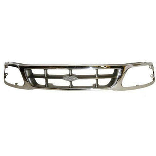 1997-1998 Ford Pickup Grille Chrome/Silver.