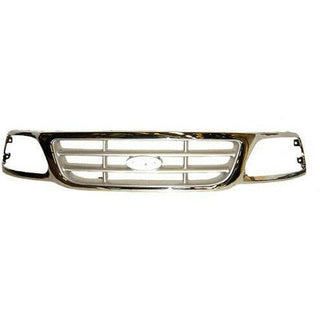 2004 Ford Pickup Grille Chrome/Silver w/Cross Bar , F150 Heritage 04.