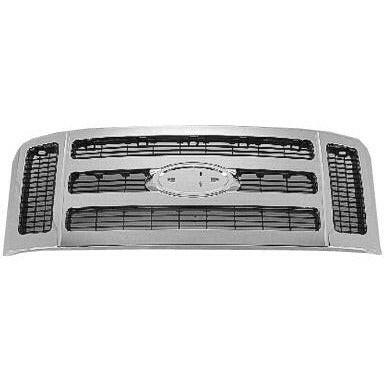 2008-2010 Ford Pickup F-Super Duty Grille Mat Dark Gray w/Chrome Frame.