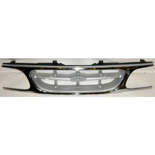 1995-1997 Ford Explorer Grille Chrome/Silver.