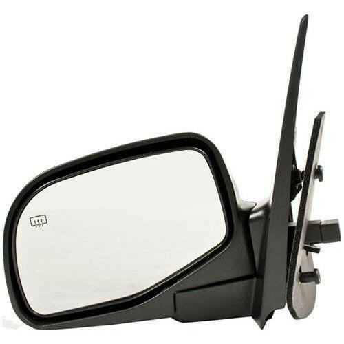 LH Door Mirror Power Heated Textured Black Non-Folding w/Puddle Lamp.