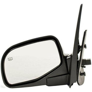 LH Door Mirror Power Heated Textured Black Non-Folding w/Puddle Lamp.