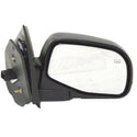 RH Door Mirror Power Heated Textured Black Non-Folding w/Puddle Lamp.