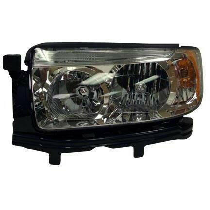 Auheadmotor Passenger Right Side Headlight For 2006-2008 Subaru Forester – Halogen, Chrome Housing