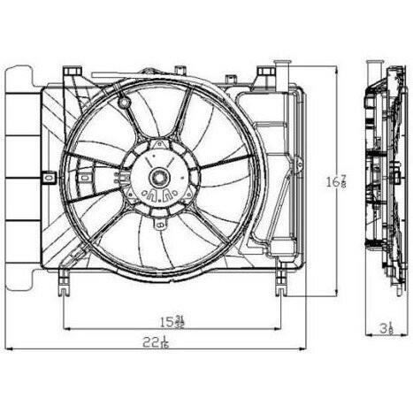 2006-2010 Toyota Yaris Radiator/Condenser Cooling Fan.
