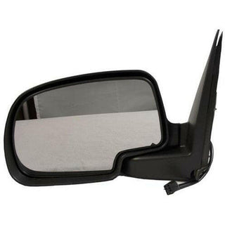 LH Door Mirror Power Non-Heated Textured Black W/Chrome Cover Folding.