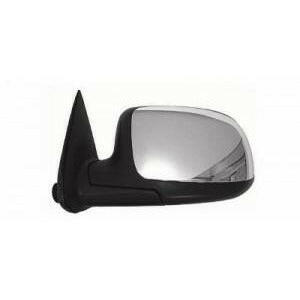 LH Door Mirror Power Heated Textured W/Chrome Cover Fold Silverado/Sierra.