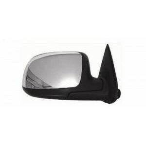 RH Door Mirror Power Heated Textured W/Chrome Cover Fold Silverado/Sierra.