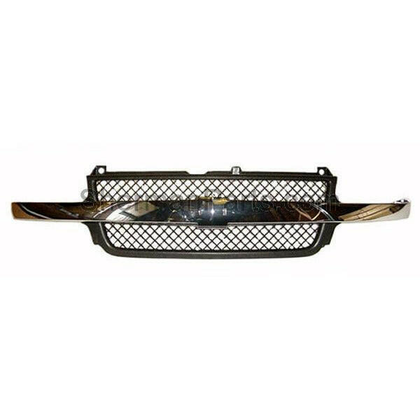 1999-2002 Chevy Silverado Pickup Grille Chrome/Textured Black.
