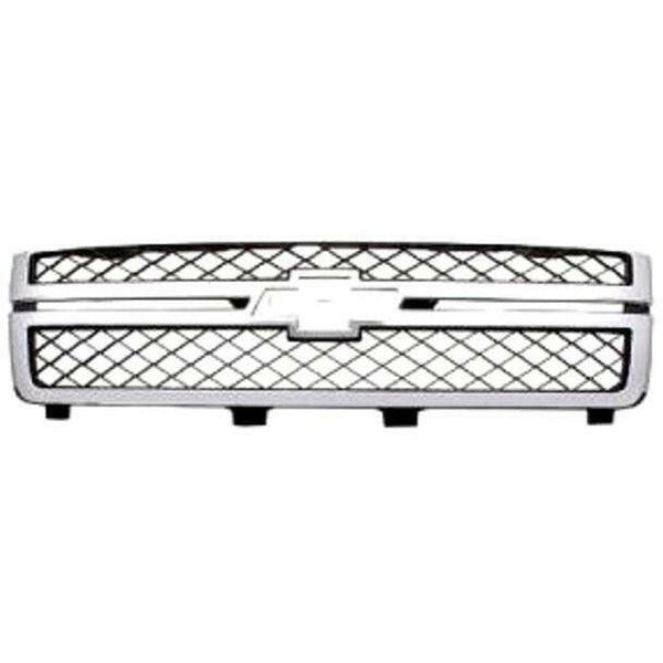 2011-2014 Chevy Silverado Pickup Grille Gray/Chrome.