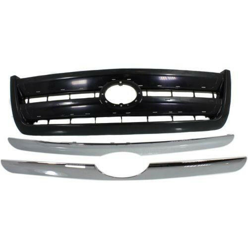 2003-2006 Toyota Tundra Grille, Painted-Black W/ Chrome Molding.