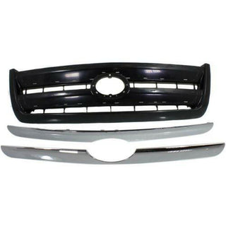 2003-2006 Toyota Tundra Grille, Painted-Black W/ Chrome Molding.