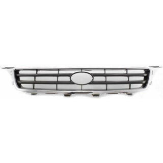 2000-2001 Toyota Camry Grille, Chrome Shell/Silver Black.